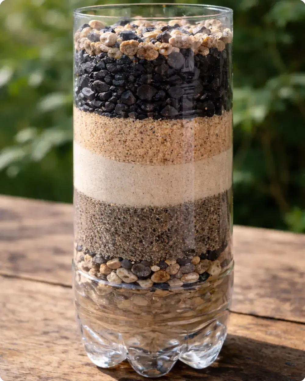 Le filtre naturel au charbon et au sable